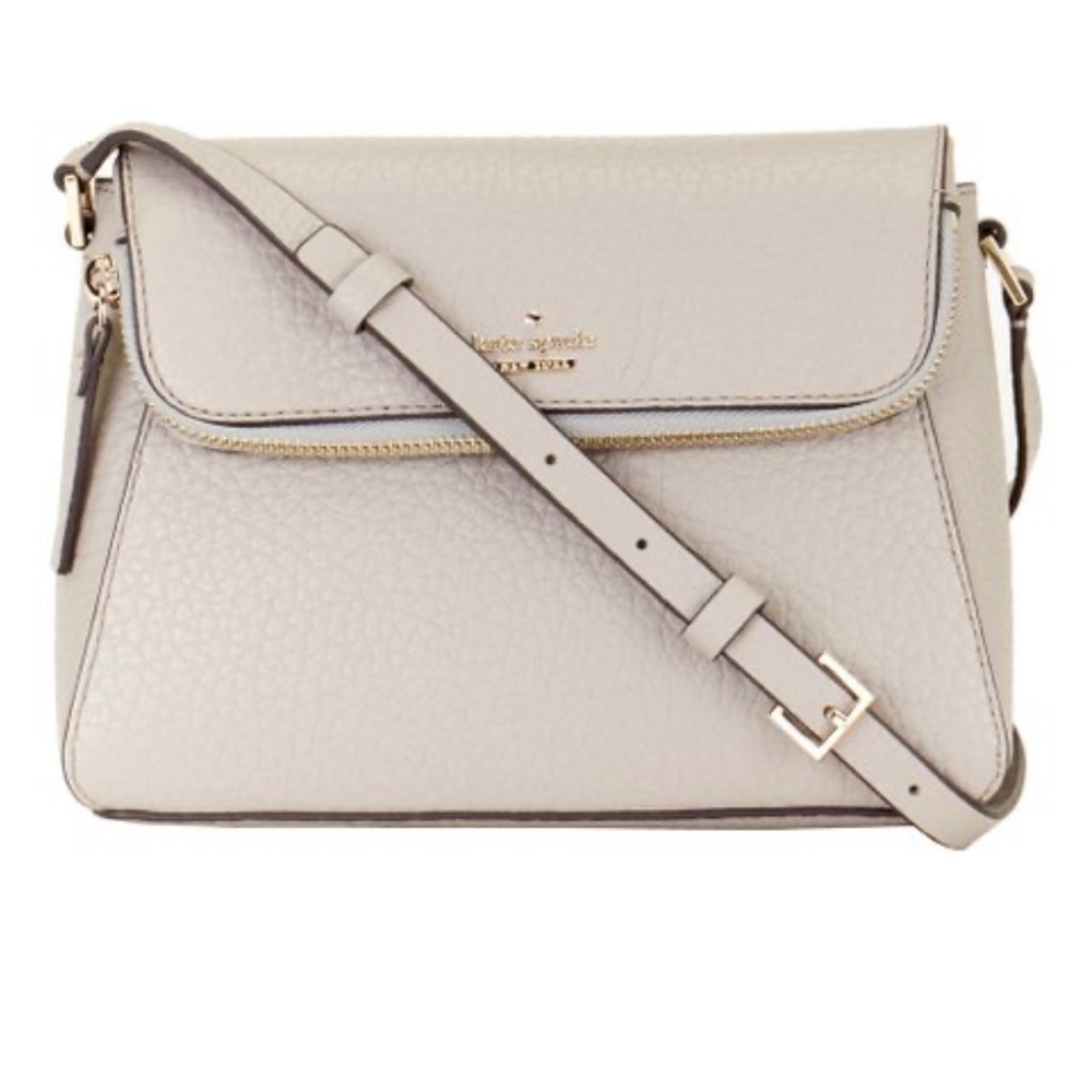 Kate Spade Leather Berrin Carter Crossbody Purse Soft Taupe